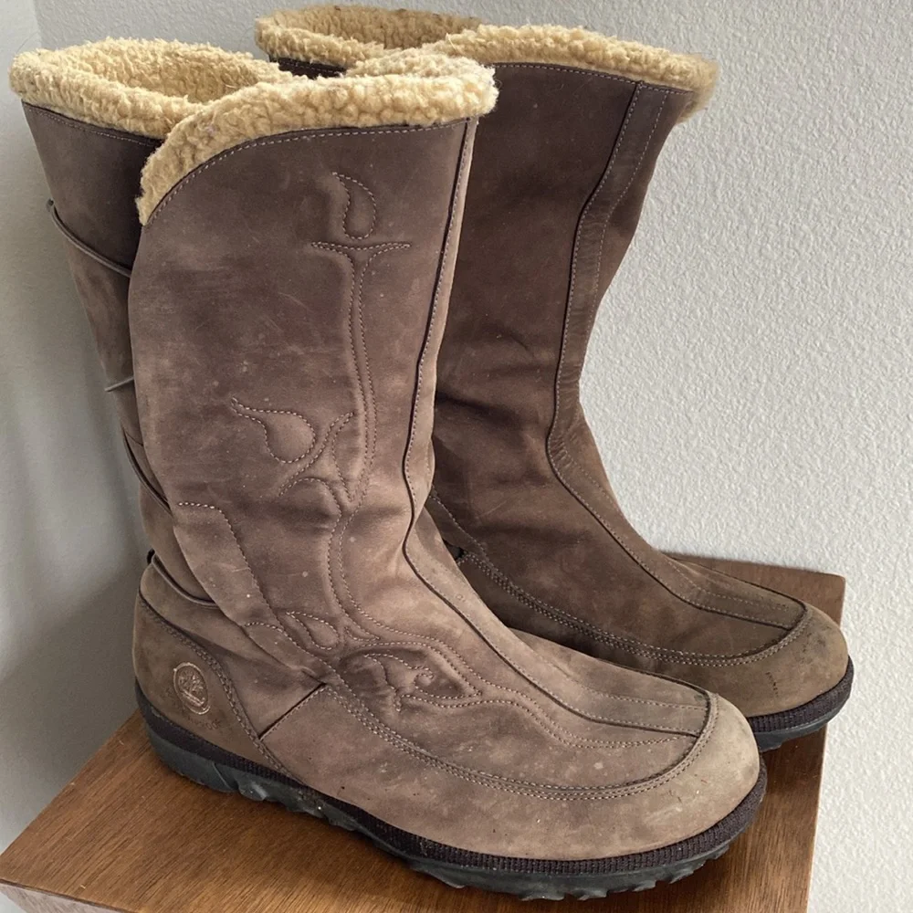 Timberland Leather 22615 Waterproof Brown Lined Snowboots, Women’s 10 M